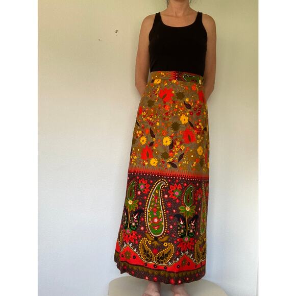 1960's Paisley Maxi Skirt - Picture 1 of 2